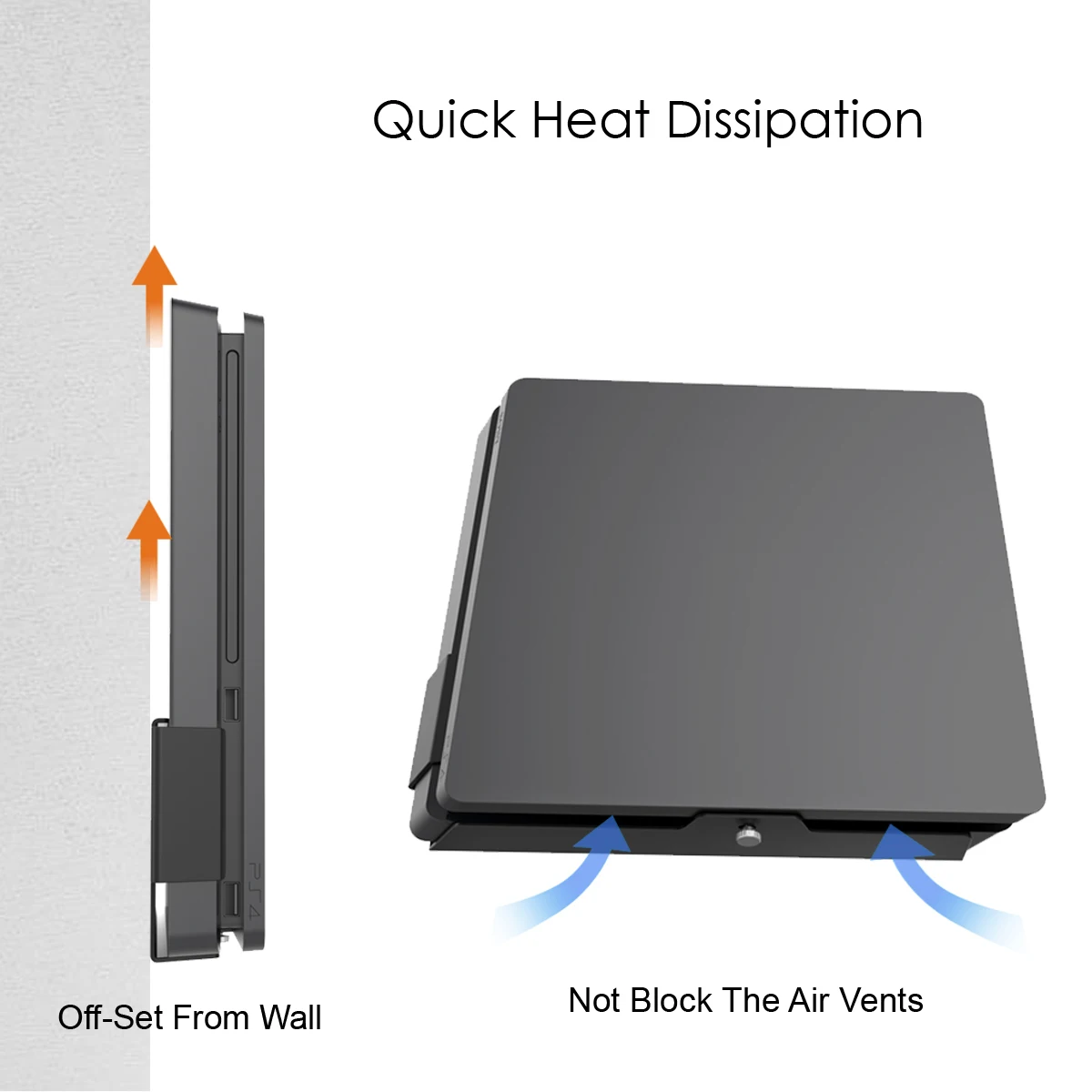 Soporte de pared Monzlteck para PS4 Slim, totalmente metálico, colgante vertical en la pared, ahorro de espacio, fácil de instalar - imagen 5