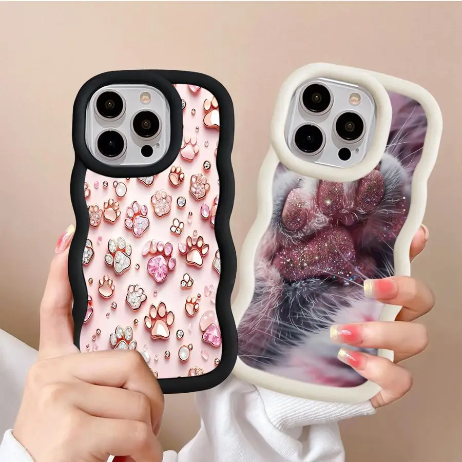 Funda de teléfono suave para iPhone 17 Air 8 12 15 Plus XR 13 16 Pro Max 14 11 Estampado de pata rosa - imagen 5