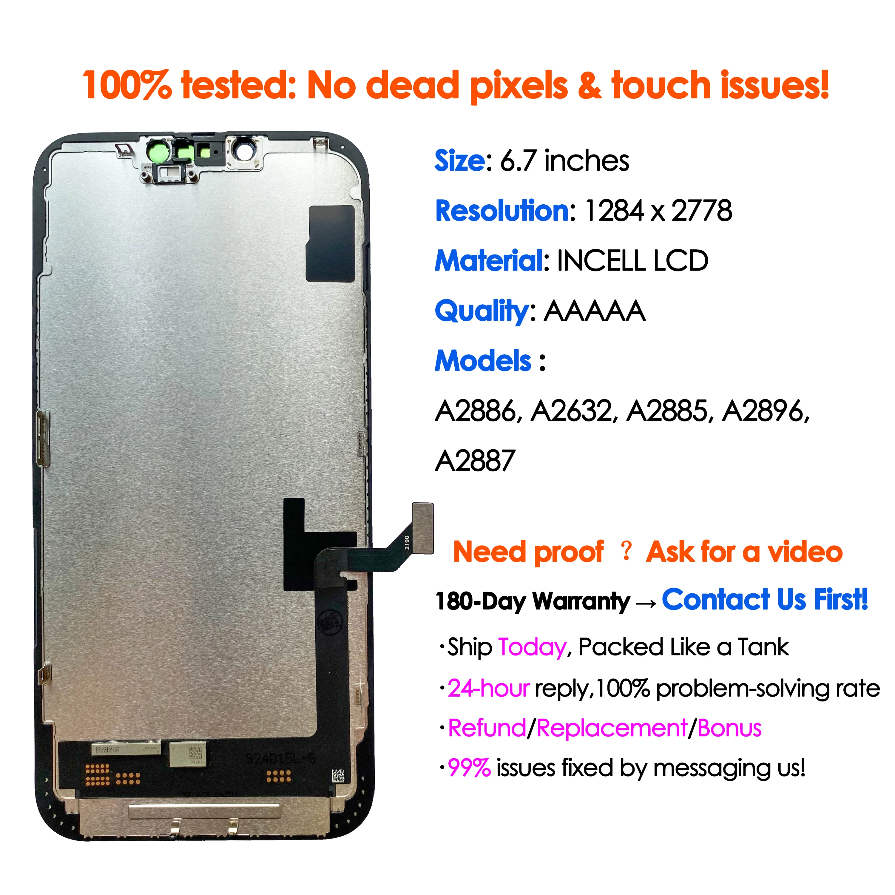 Alta calidad AAA incell LCD para iPhone 14 plus pantalla táctil 14plus reemplazo de la pantalla digitalizador piezas de reparación al por mayor - imagen 3