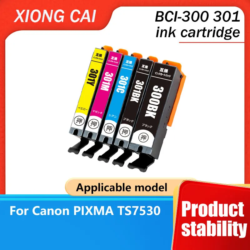 【Japésico】 BCI-300 BCI300 PGBK BCI-301 cartucho de tinta adecuado para cartucho de tinta Canon PIXUS TS7530 cartucho de tinta de impresora TS8530