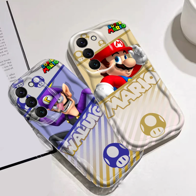 Funda de dibujos animados de arte m-mario para Samsung, S24, S23, S21, S20 Ultra Plus FE, A73, A72, A71, A51, A31, A05S, A05, A04, 5G - imagen 2