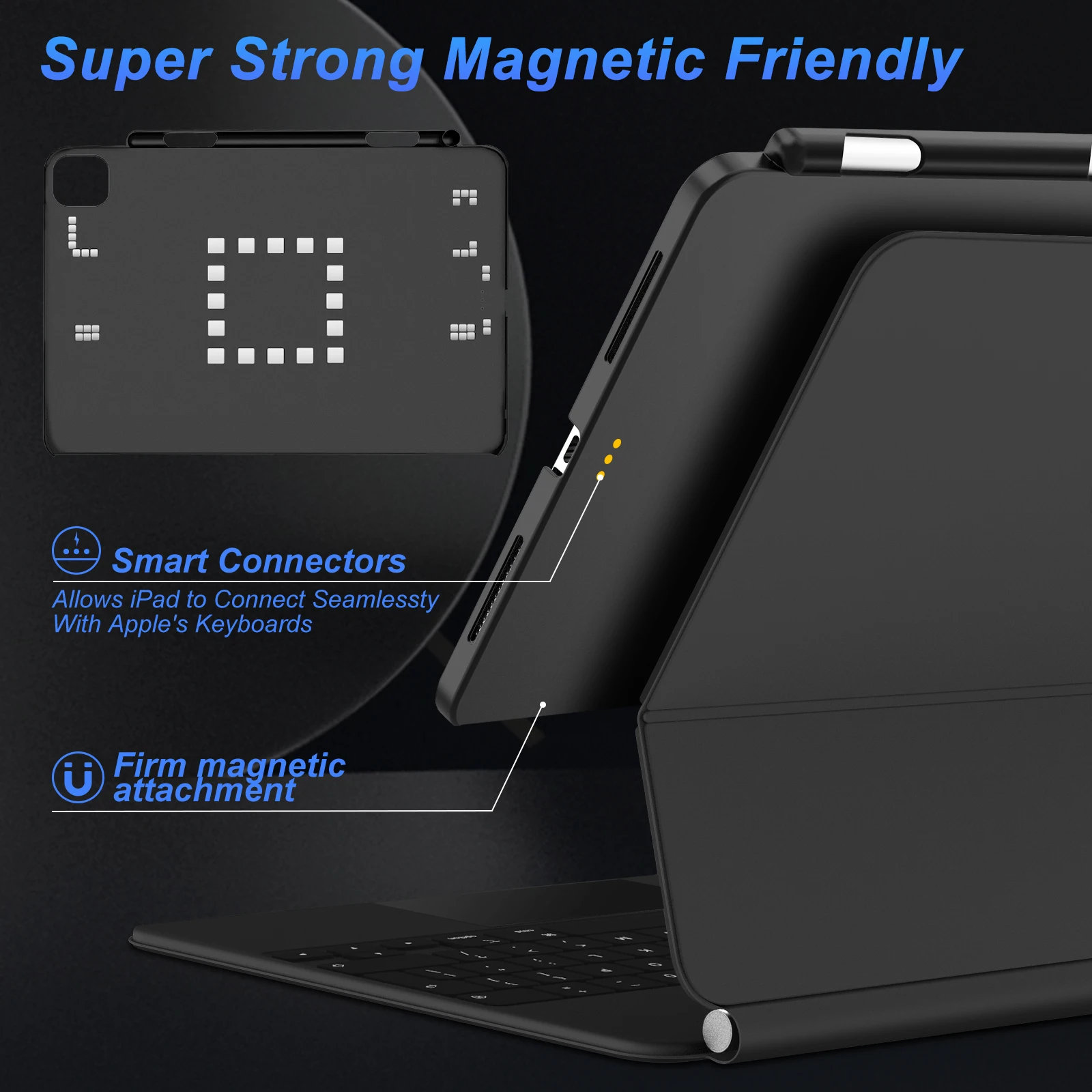 Funda magnética para iPad Pro 11 13 2024 M4 Air 6 Air 4/5 iPad Pro 12,9 funda Compatible con teclado mágico portalápices - imagen 3