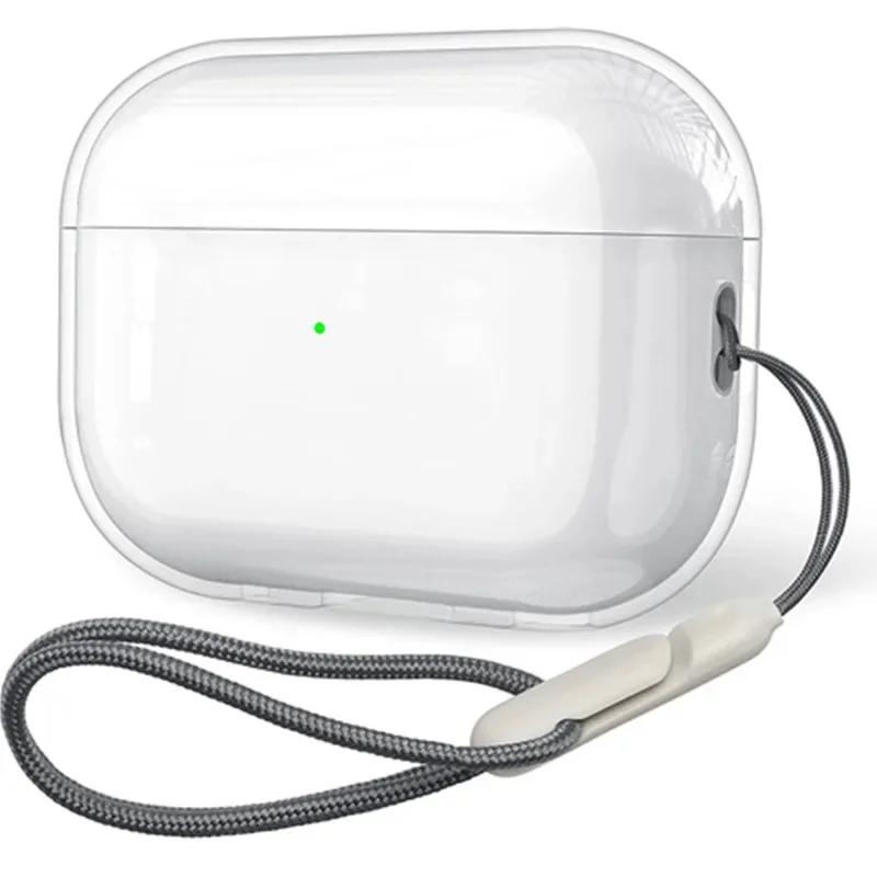 Funda transparente de TPU suave para auriculares con correa de cordón para Airpods Pro 2 2022 2a generación Air Pods 3 2 1 3.a generación accesorios de cubierta