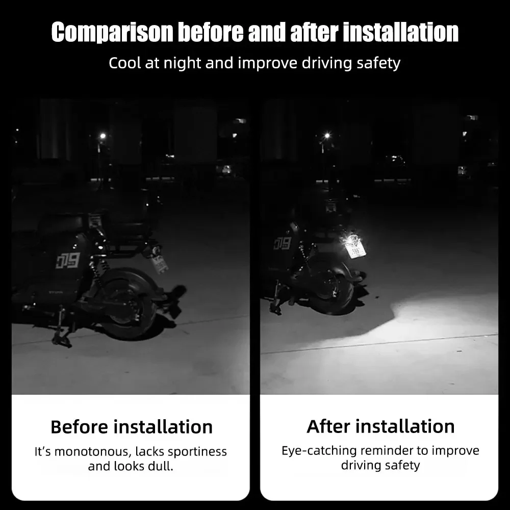 Luces LED de ojos del diablo para motocicleta, faro Universal de ojos de demonio, Mini lente de proyector, luces decorativas para coche, 2 uds. - imagen 3