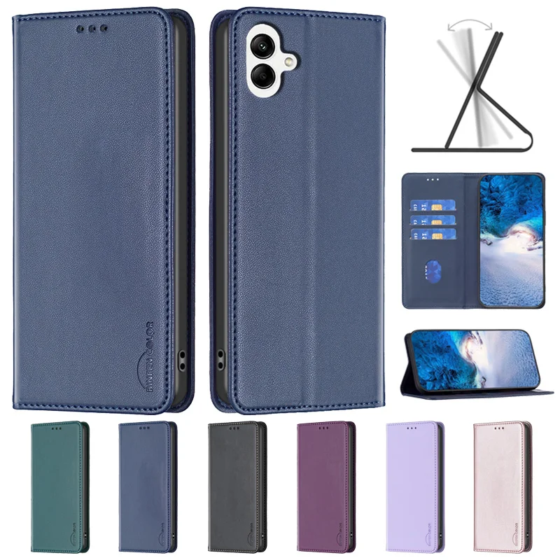 Para Samsung Galaxy A07 funda de teléfono con tapa magnética para Fundas Samsung A 07 A07 4G SM-A075F A075B funda de tarjeta de cuero Coque - imagen 2