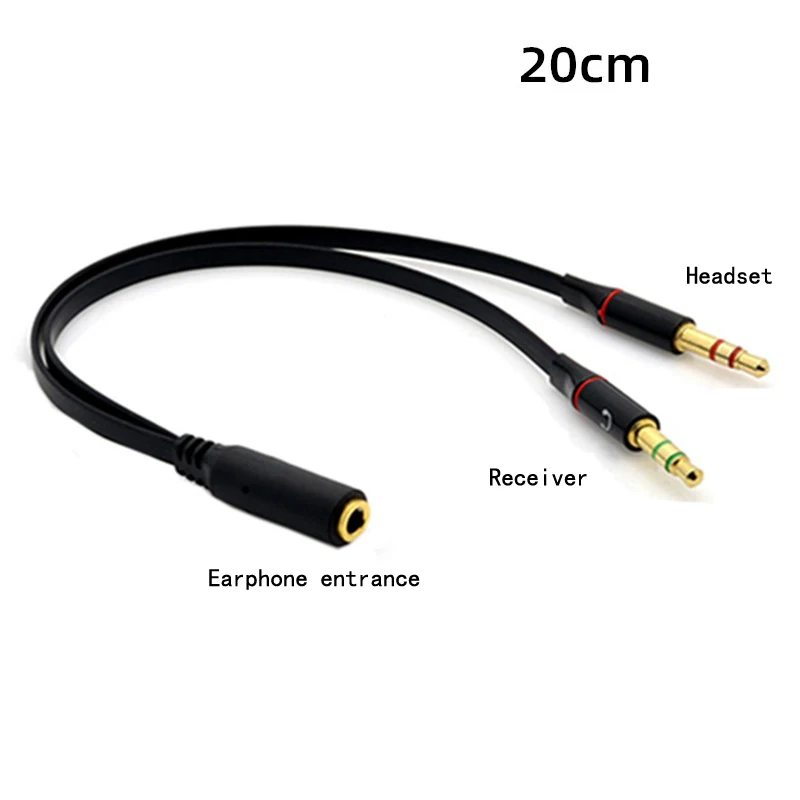 Adaptador de auriculares de 3,5mm, divisor de Audio hembra a 2 conectores macho, micrófono Y divisor de auriculares para ordenador portátil, adaptador de PC, Cable auxiliar - imagen 5