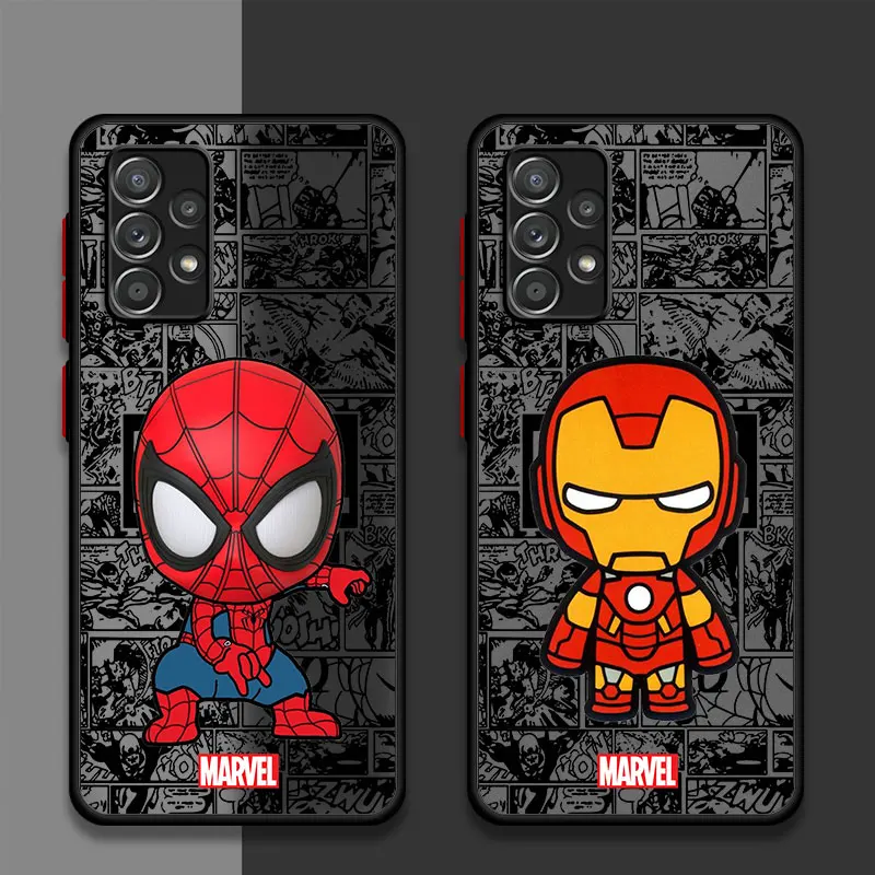 Marvel Groot Spiderman funda de teléfono para Samsung Galaxy A73 A21s A72 A22 A24 A52 A32 A23 A13 A53 A34 A12 A54 A33 A14