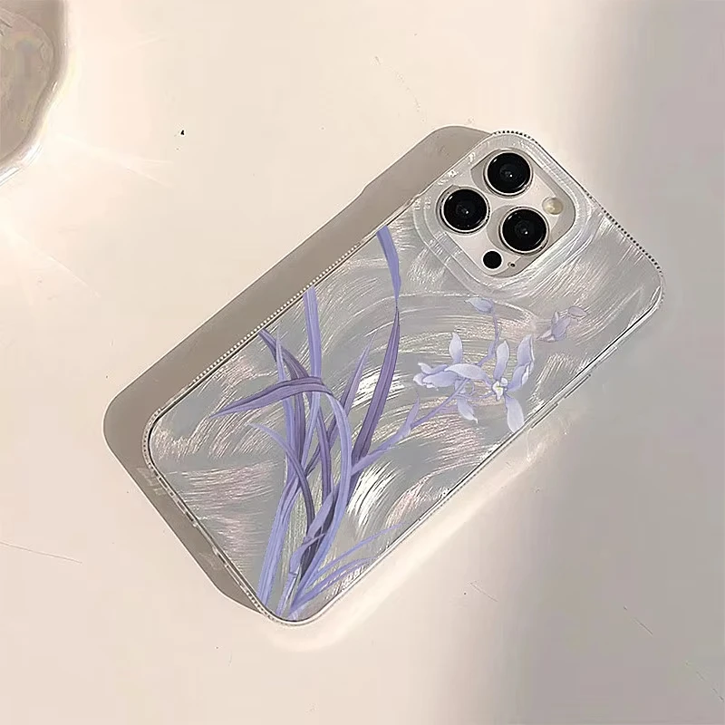 Funda de teléfono con flores estéticas de arte de loto rosa para iPhone 16 15 14 13 12 11 Pro Plus Max 16E XR XS 7 8 Plus 2025, funda dura brillante - imagen 5