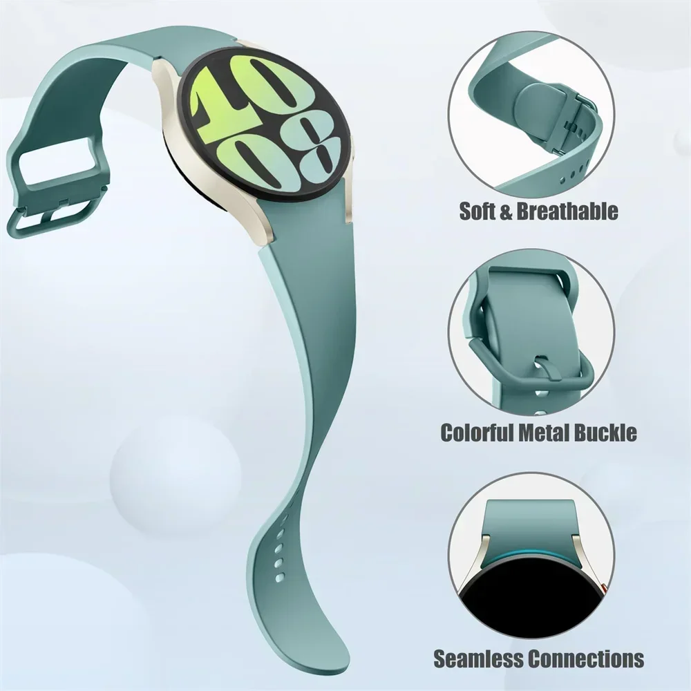 Correa de silicona oficial para Samsung Galaxy Watch 7 6 5 4 FE 44mm 40mm 5 pro 45mm 20mm pulsera sin espacio Galaxy Watch 6-4 classic - imagen 4