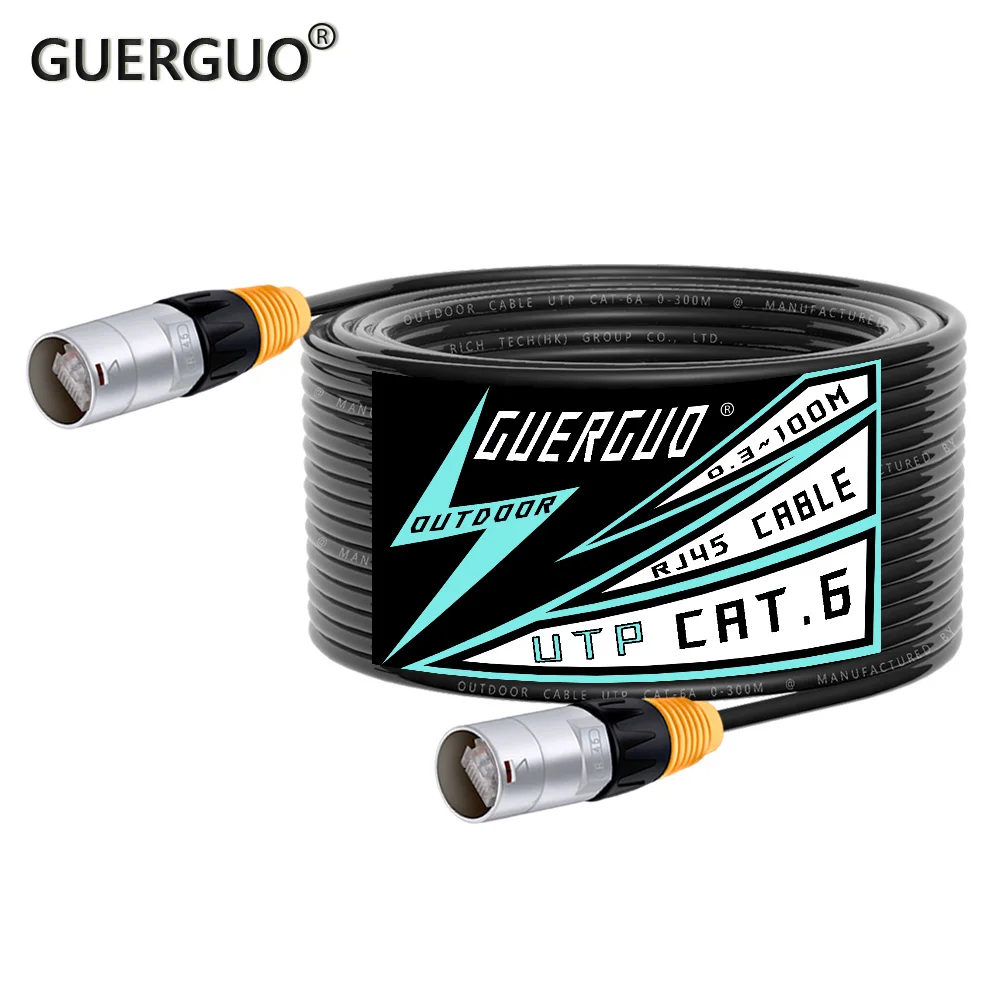 Cable de extensión Ethernet de escenario UTP Cat5/Cat6 de 0,3 M-100M Cable de red LAN impermeable para exteriores e interiores-conector RJ45 de aleación de Zinc - imagen 2