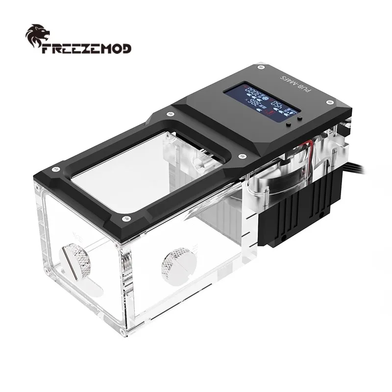FREEZEMOD Mini bomba de agua cuadrada AIO + depósito, alarma de alta temperatura de apagado, panel metálico silencioso, PUB-M4FS - imagen 4