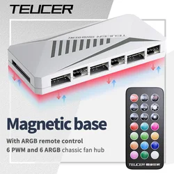 TEUCER LP-6P Hub PWM 6 Ventiladores PC con Mando