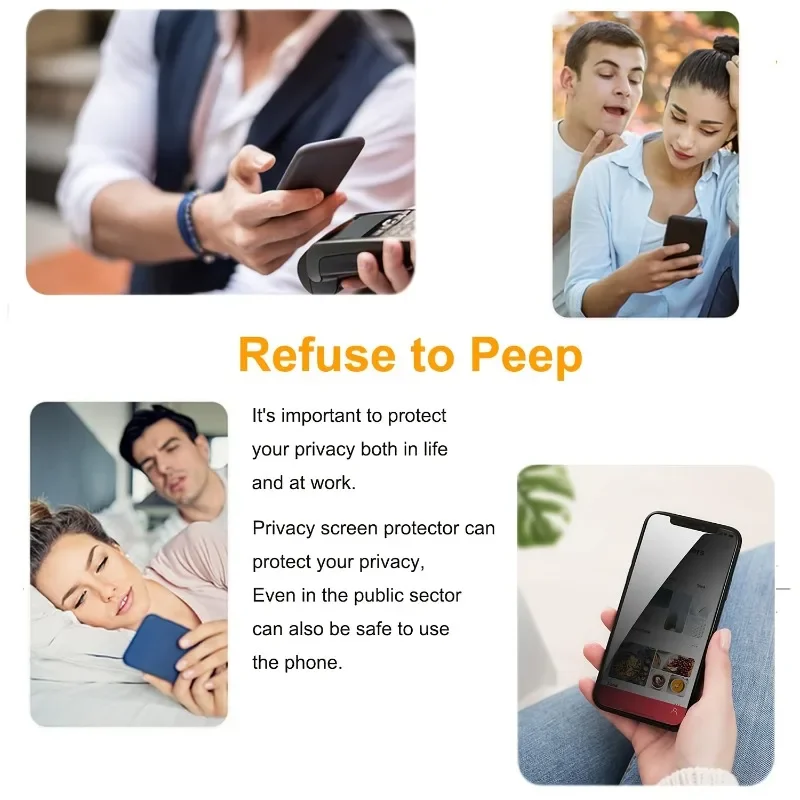 2 protectores de pantalla de privacidad con 2 protectores de lentes de cámara para IPhone 17 16 Pro Max 15 14 13 12 11 Pro Mini 17Air 16e Glass - imagen 5