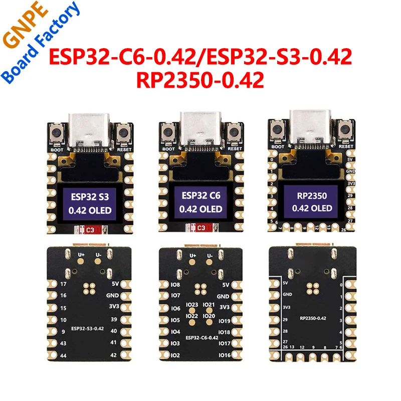 ESP32-C6 / ESP32-S3/RP2350 Mini placa de desarrollo con pantalla OLED de 0,42 pulgadas - imagen 2