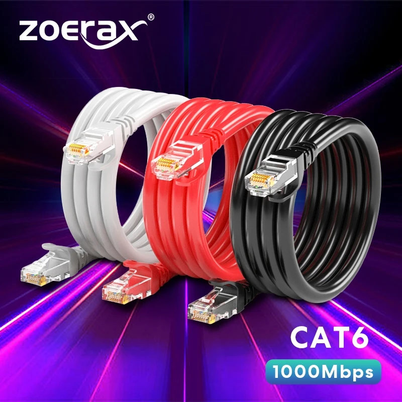 ZoeRax Cable Ethernet Cat6 24AWG Gigabit Cable de Internet de alta velocidad 1000Mbps Cable LAN de red RJ45 UTP para PC PS5 PS4 PS3 Xbox