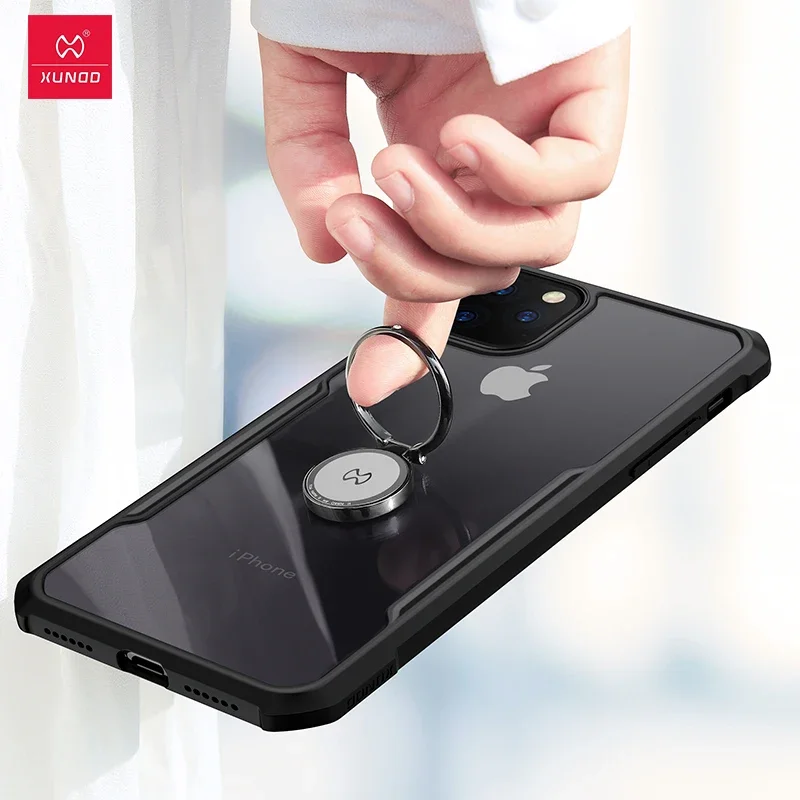 Para iPhone 11 Pro funda Xundd a prueba de golpes transparente PC + TPU cubierta de teléfono para iPhone 11 Pro Max funda con anillo чехол - imagen 5