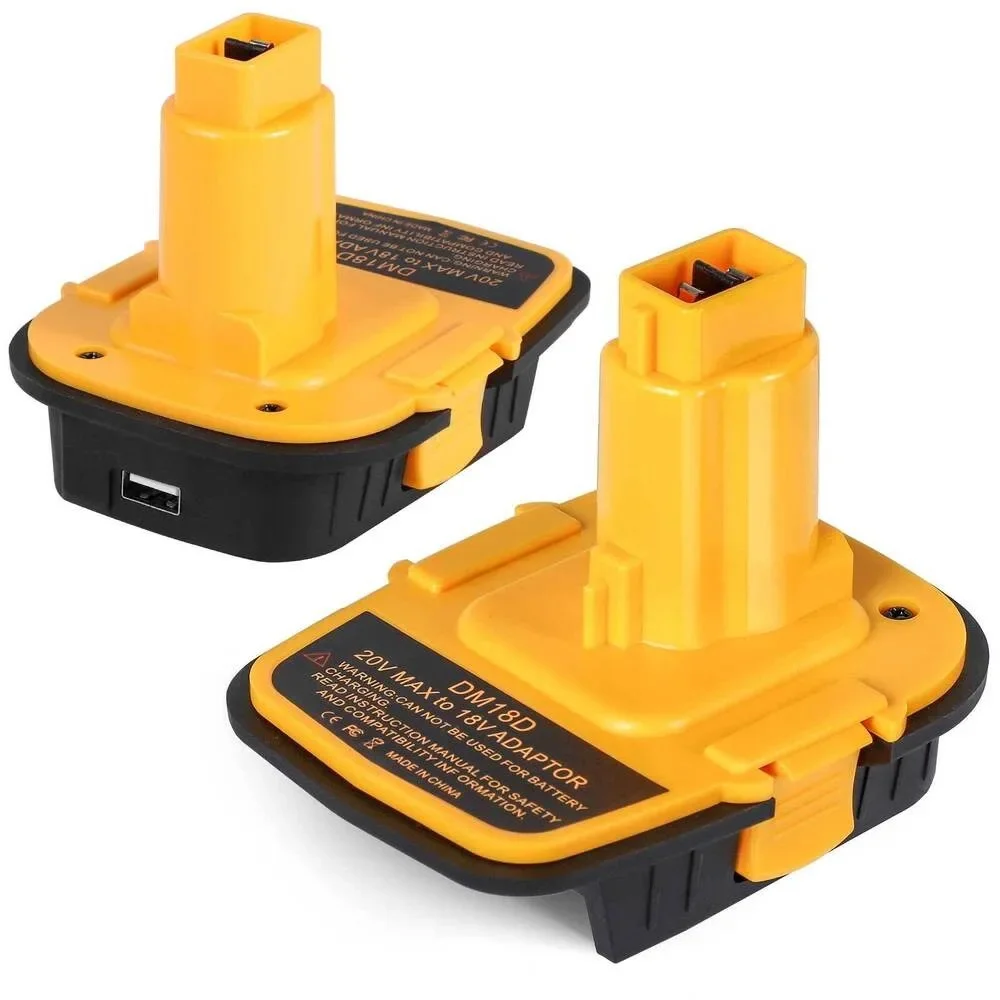 Adaptador de batería DM18D con conversión USB para DeWalt 20V para batería de litio Milwaukee de 18V a batería DeWalt NiCad y NiMh - imagen 4