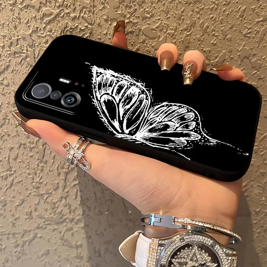 Funda de teléfono suave negra para Xiaomi Mi 11 12 13 Lite 10T 11T 12T Pro 12X 13 14 15 Pro hermosa mariposa - imagen 2