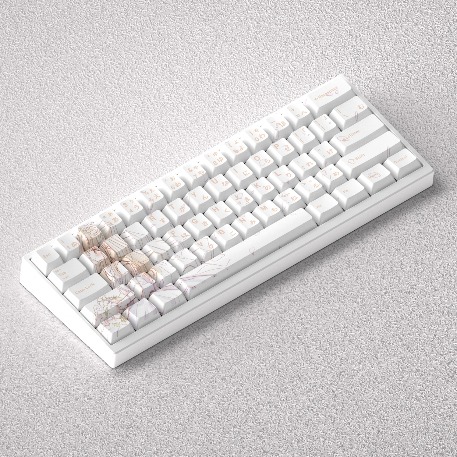 Shiina Mahiru teclas PBT Dye Sub Cherry Anime Comic blanco japonés para 60% 65% 68% diseño Teclado mecánico AKKO Fun60 Pro PC - imagen 3
