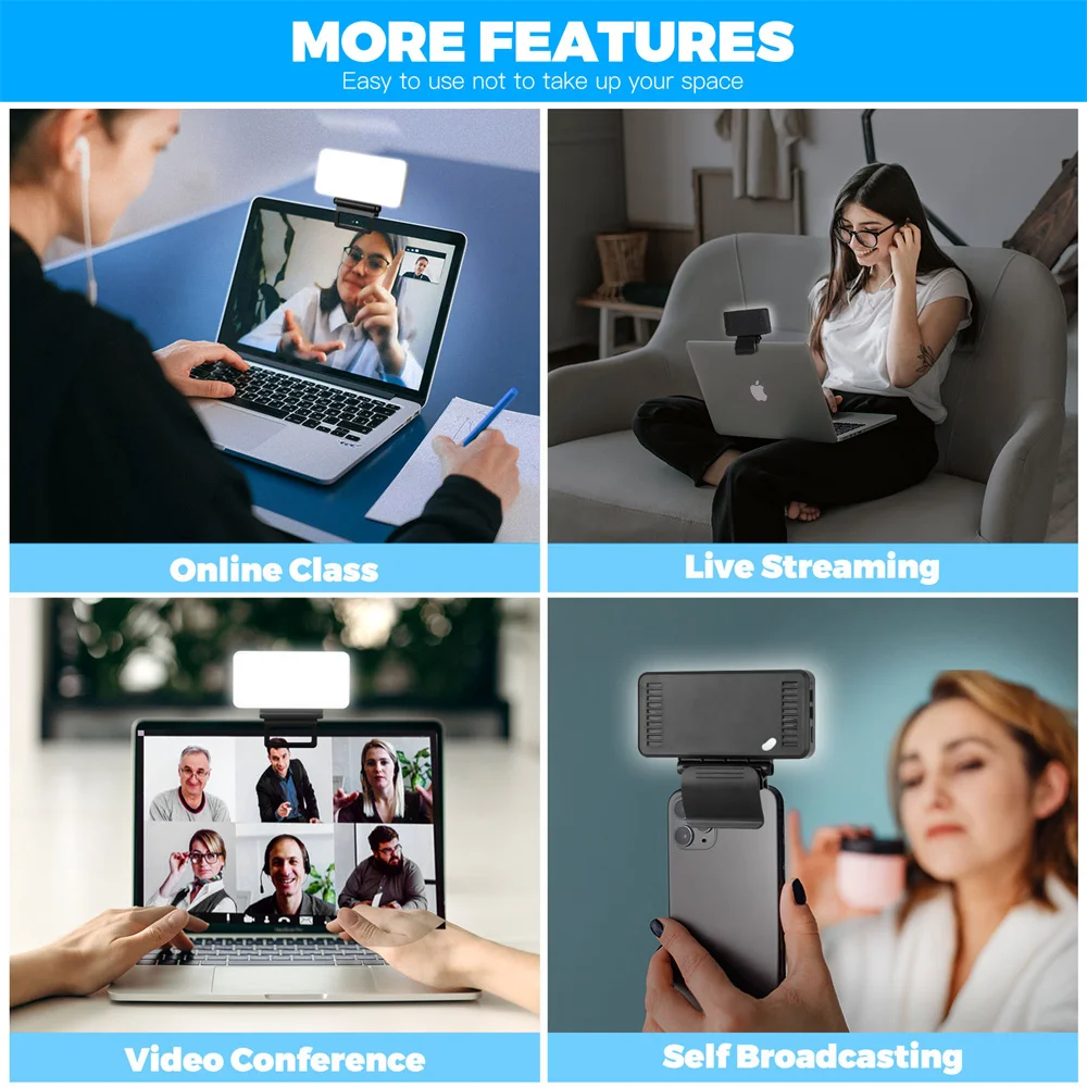 Luz de relleno para teléfono móvil, luz LED de mano para transmisión en vivo, Selfie, relleno de computadora, Video conferencia, luz de relleno para teléfono móvil - imagen 5