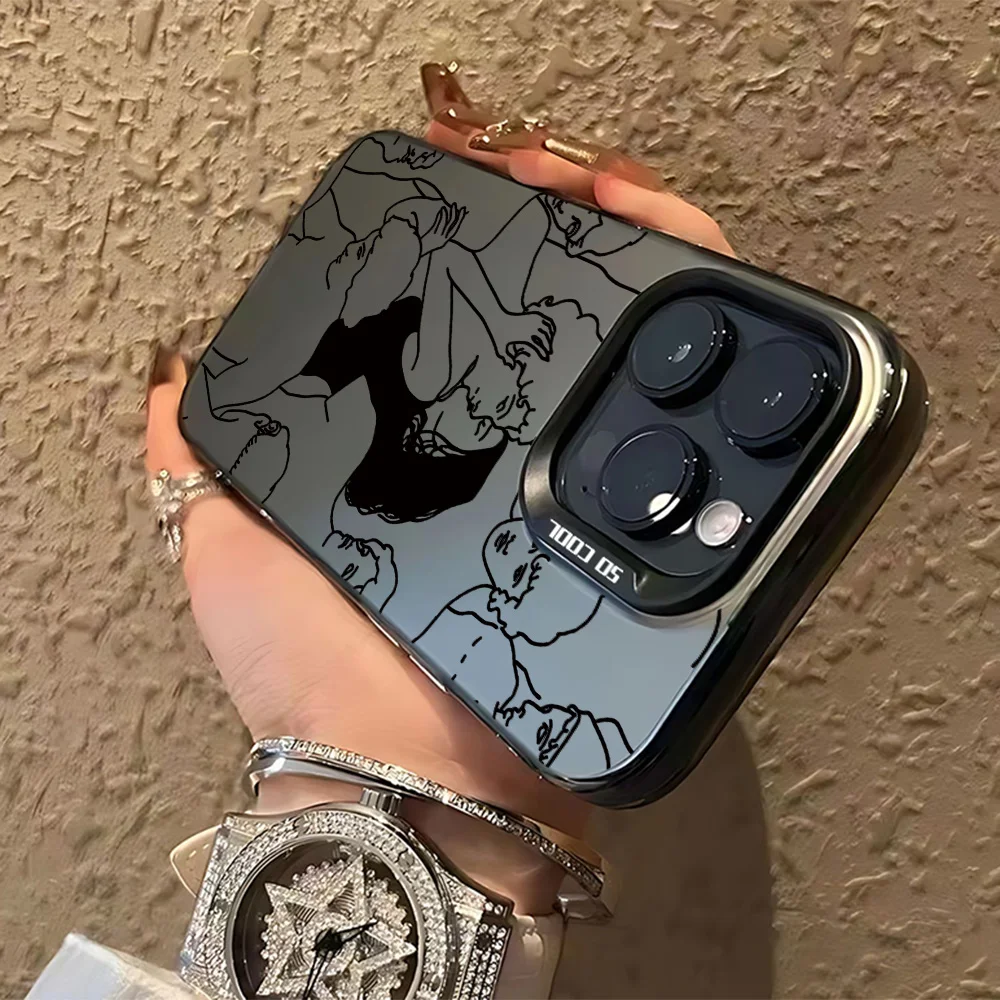 Funda de teléfono Kiss Sexy para chicas, funda trasera mate anticaída para iPhone 16 15 14 13 12 11 mini Pro Max X XR XSMAX 8 7 Plus - imagen 3