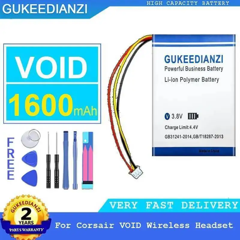 Para Corsair Void auricular batería segura reemplazo Premium 1600Mah