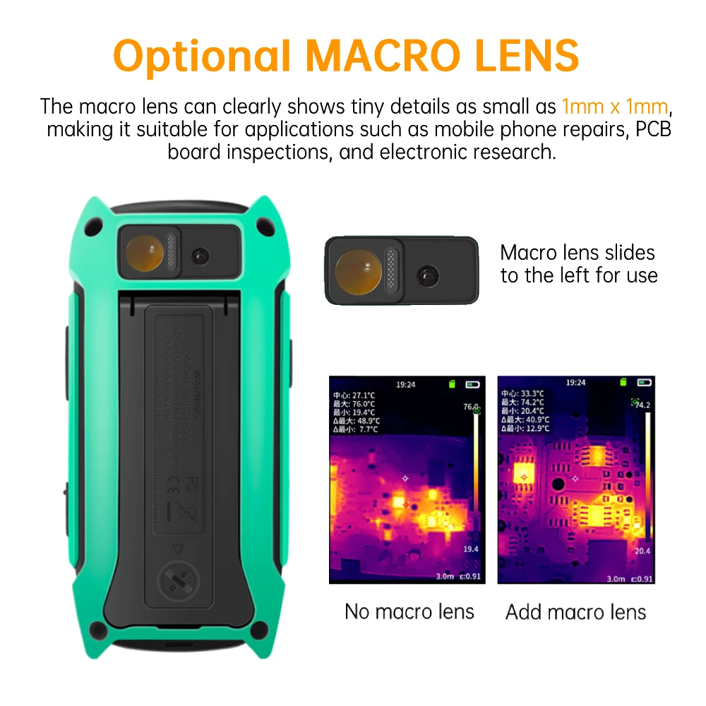 Cámara termográfica portátil TOOLTOP ET15C industrial de 3,5 pulgadas 256*192 -20 ℃ ~+550 ℃   Reparación de automóviles y circuitos - imagen 3