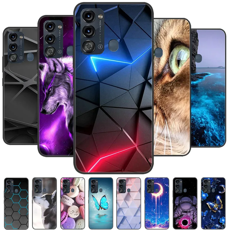 Para ITEL Vision 3 funda de moda pintada de silicona negra funda trasera suave para Itel Vision 3 funda de teléfono Vision3 6,6 pulgadas 2022 Coque