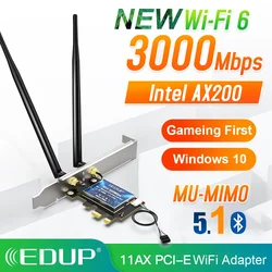 EDUP Tarjeta WiFi 6 PCIe 802.11ax Banda Dual con Bluetooth