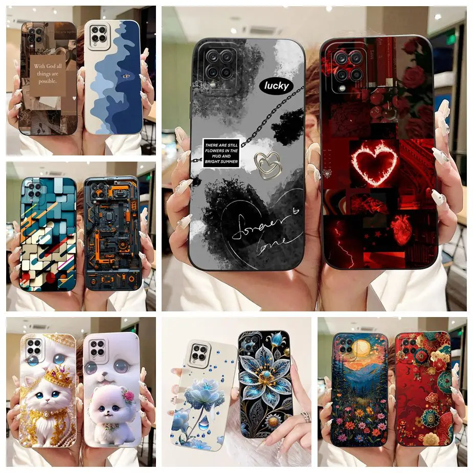 Para Samsung Galaxy A12 funda M12 F12 nueva cubierta pintada de caramelo funda de silicona suave para Samsung A12 M 12 Galaxy M12 F12 Fundas parachoques