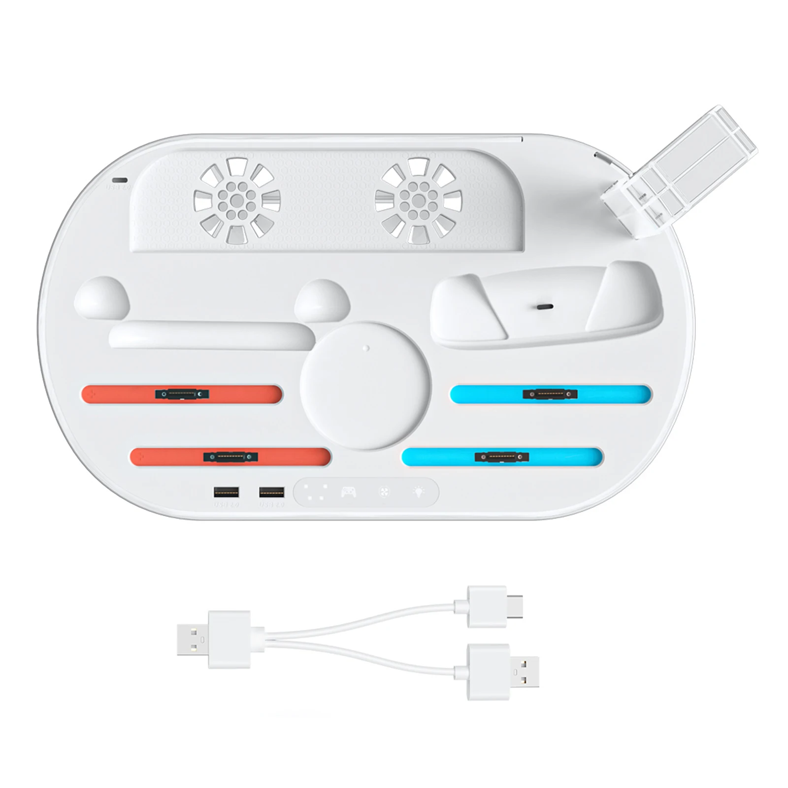 Base de carga multifunción para NS2, soporte de almacenamiento para mando de juegos, gran capacidad para cámaras, auriculares, tarjetas de juego - imagen 4