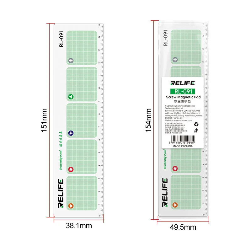 RELIFE-almohadilla de almacenamiento de tornillos de absorción magnética, RL-091, para reparación de teléfonos móviles, regla de medición de doble uso, estera de colección de tornillos - imagen 4