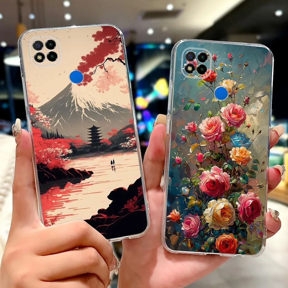 Para Xiaomi Redmi 9C funda colorida flores pintadas funda de teléfono de silicona suave para Xiaomi Redmi 9C NFC Redmi9C bolsas de cubierta trasera - imagen 3