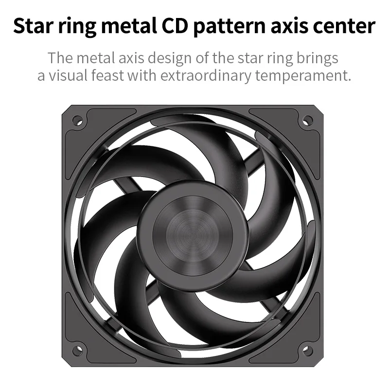 Teucer B12 12cm ventilador con cubierta de PC 12V 4PIN PWM Max 3000rpm patrón de CD diseño de hoja de ventilador anular más estable más silencioso para refrigeración de CPU - imagen 2