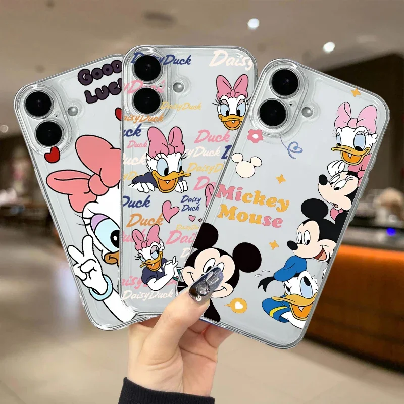 Pareja Pato Donald Mickey Minne funda para Samsung Galaxy S25 S24 Ultra S23 FE S21 S22 Plus A55 A15 A54 5G A16 A35 A25 A56 A36 A26