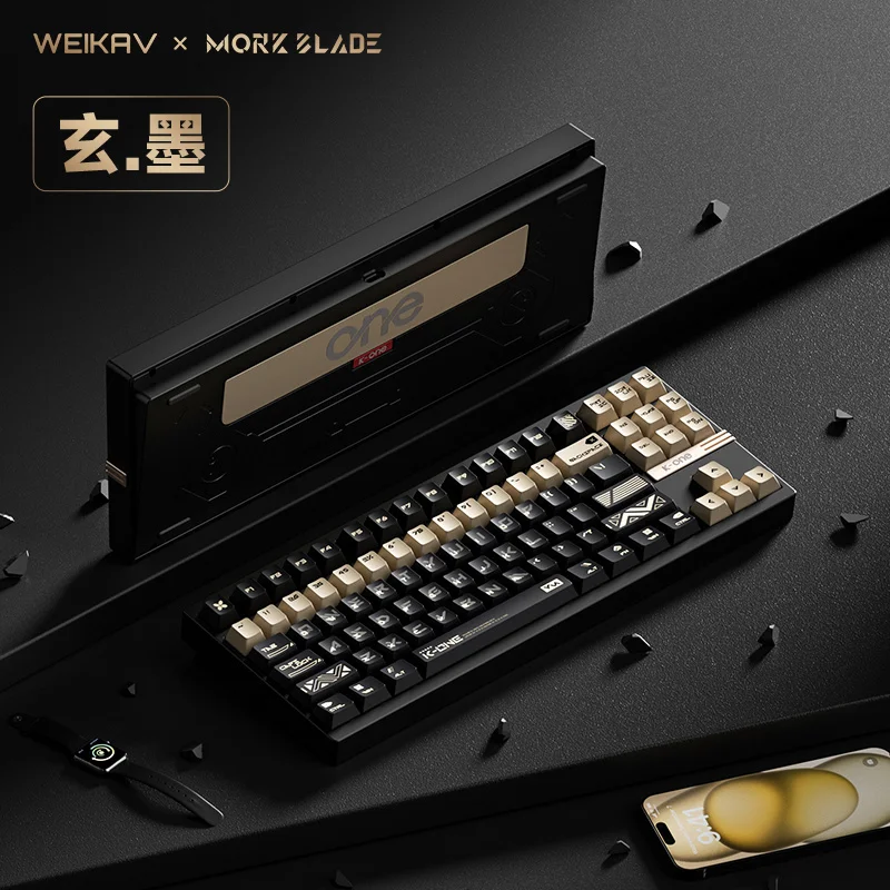 WEIKAV X MORKBLADE K-One80 Esports teclado con interruptor magnético 8000HZ diseño de 87 teclas iluminación Rgb Web Valorant totalmente de aluminio CNC - imagen 3