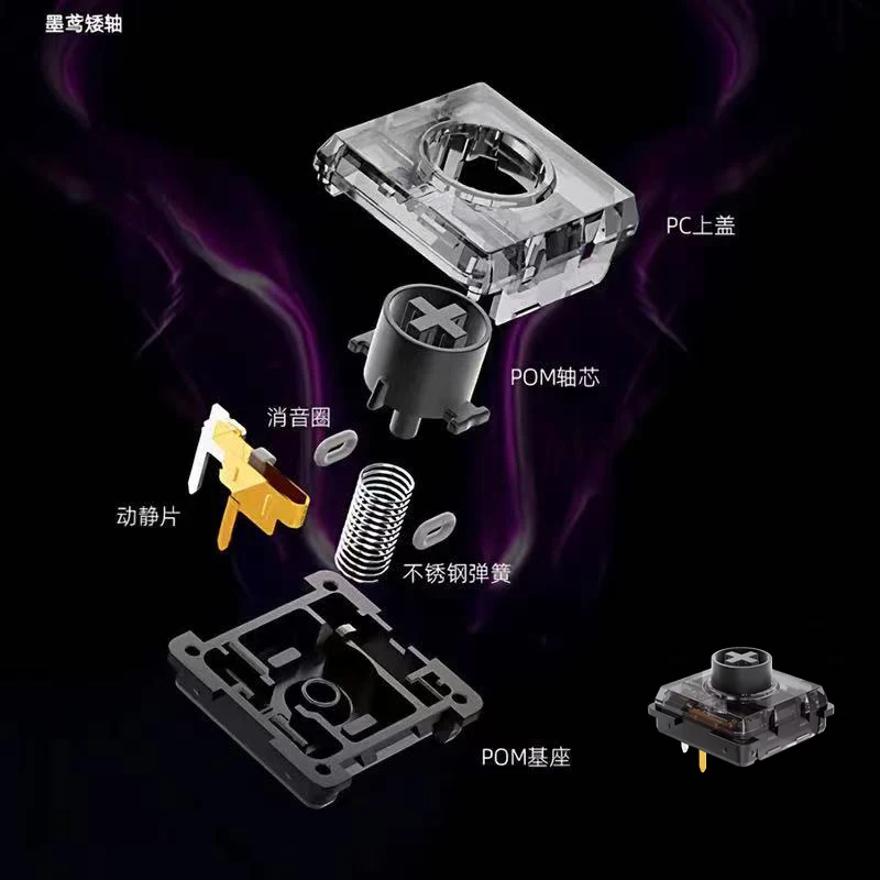 Kailh Raptor-interruptor silencioso de perfil bajo, Mini interruptor de cometa negra para controlador HIFI Hitbox, teclado mecánico, interruptor silencioso