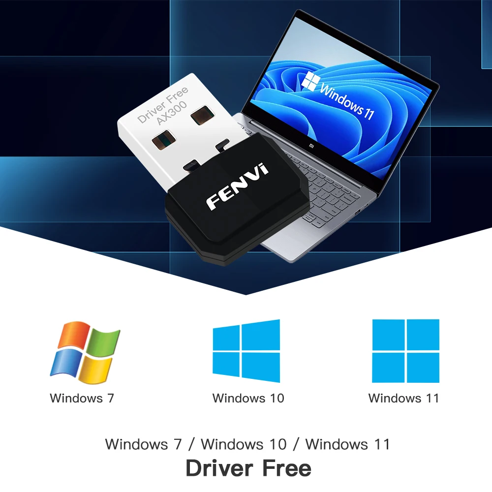 FENVI WIFI 6 adaptador USB AX300 tarjeta de red Mini USB Dongle 2,4 GHz 802.11AX receptor Dongle inalámbrico para Win 7/10/11 unidad gratis - imagen 4