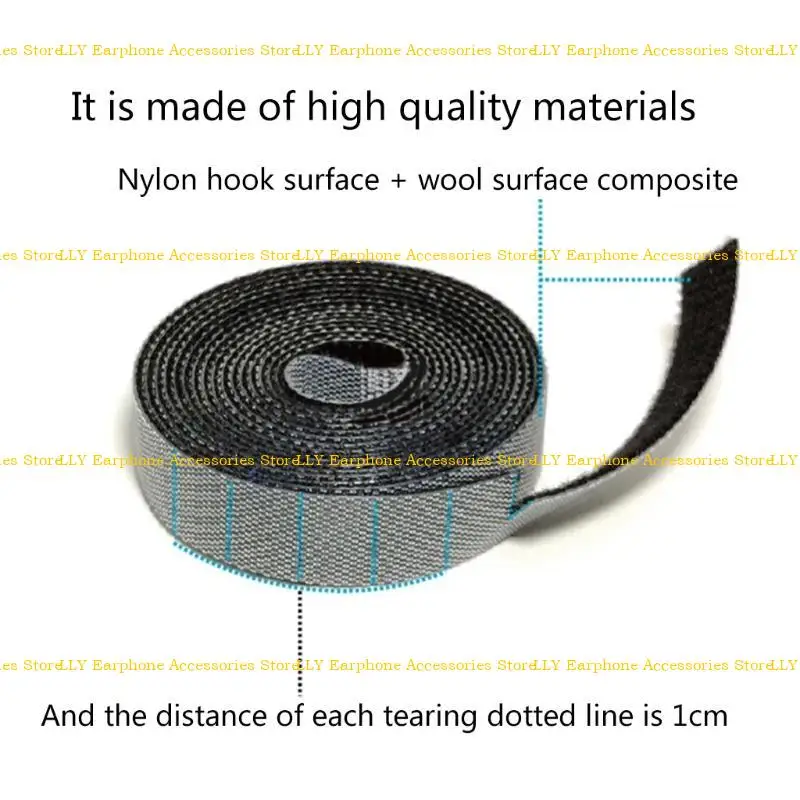 462E Cable almacenamiento doméstico para portavoz del escritorio ordenado Organizador Clips cable 1 metro cinta - imagen 3