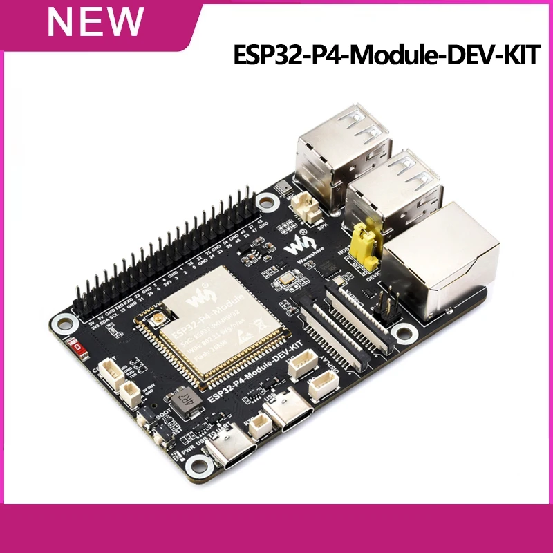 Placa de desarrollo Waveshare ESP32-P4-Module-DEV-KIT ESP32-P4 con ESP32-C6 WiFi 6 Bluetooth 5 BLE MIPI CSI DSI RJ45 puerto USB PoE