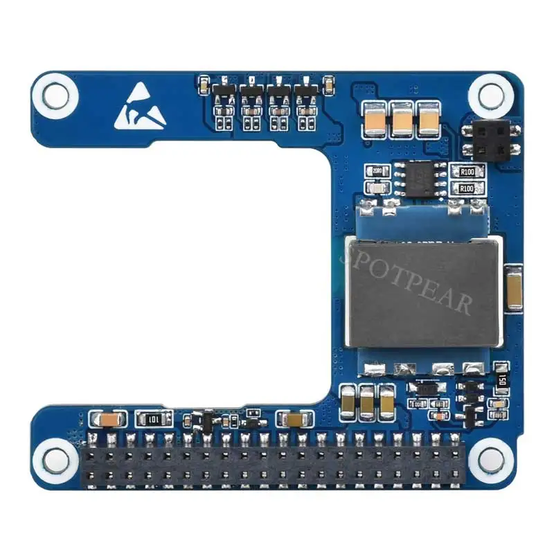 MINI HAT Raspberry Pi 5 PoE (H) 5V/5A Alimentación a través de RJ45 Ethernet 802.3af/at Moudle para Pi5 / CM5 Waveshare PoE HAT - imagen 4