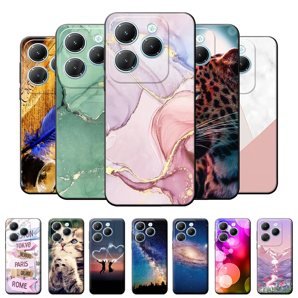 Funda de silicona suave con borde negro para Infinix, carcasa parachoques para Infinix Hot 40 Pro, 40i