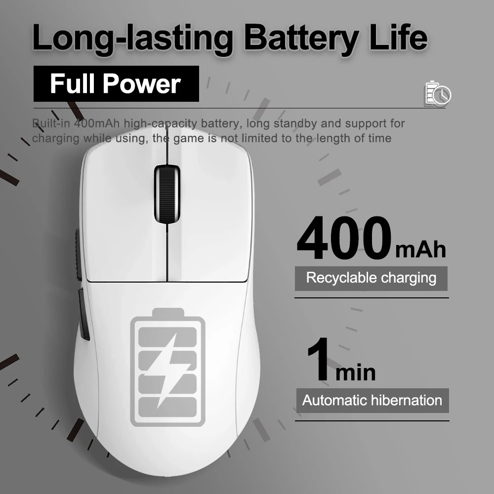 E-YOOSO X-44 USB 1K 2,4G soporte Bluetooth ratón de juego inalámbrico 26000 DPI PAW9339 ratones de juego programables para ordenador portátil - imagen 3