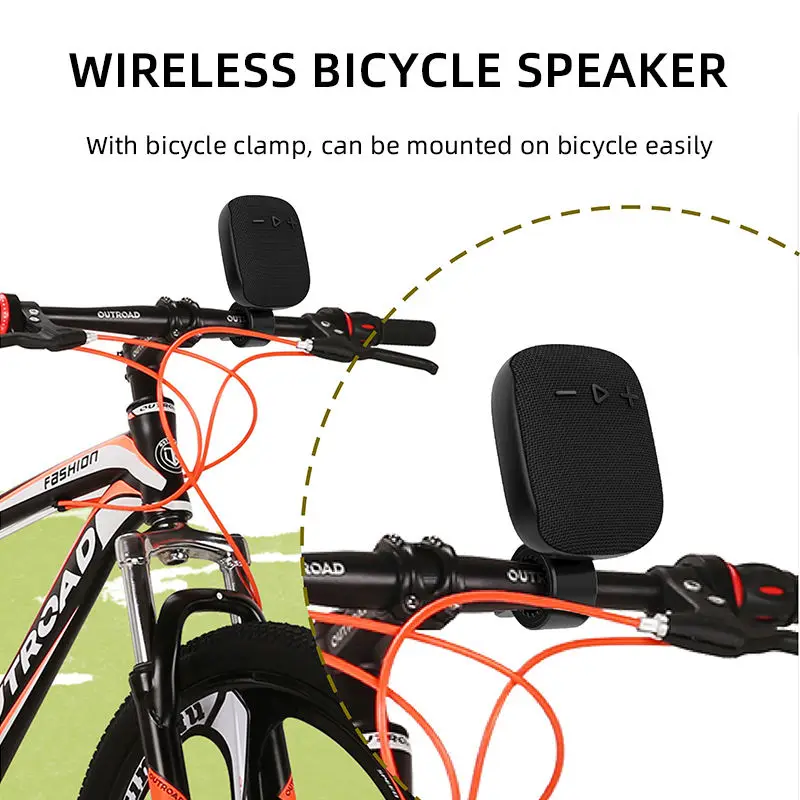 Altavoces estéreo inalámbricos para bicicleta al aire libre, altavoces deportivos portátiles para ciclismo, micrófono incorporado, a prueba de golpes, caja de sonido Bluetooth impermeable IPX4 - imagen 4