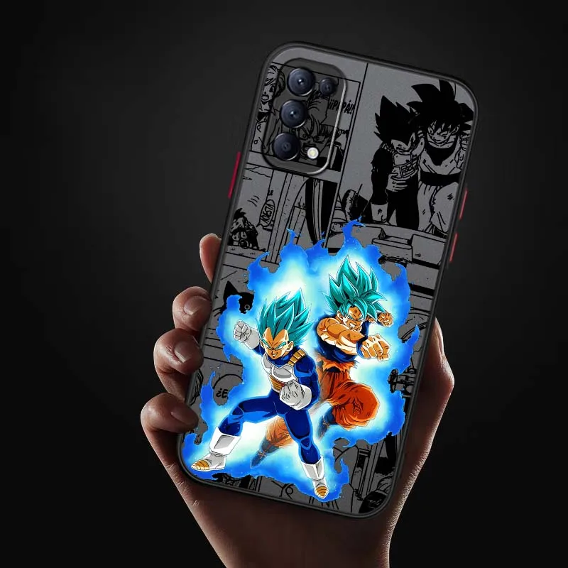 D-Dragon Ball Cool Saiyan Anime funda para OPPO A96 A78 A74 A72 A58 A53 Reno 10 8 7 6 Lite 5G funda de teléfono translúcida esmerilada - imagen 5