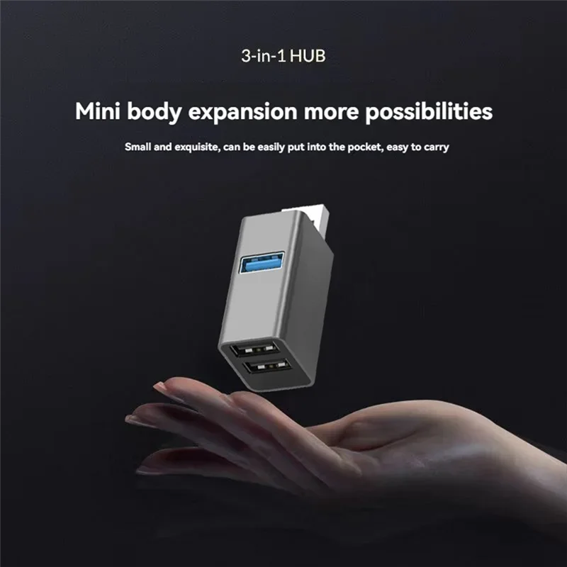 Hub USB de 3 puertos, divisor USB de alta velocidad, transferencia rápida de datos, Mini extensor USB portátil para PC, ordenador, escritorio, portátil, USB A Hub - imagen 4