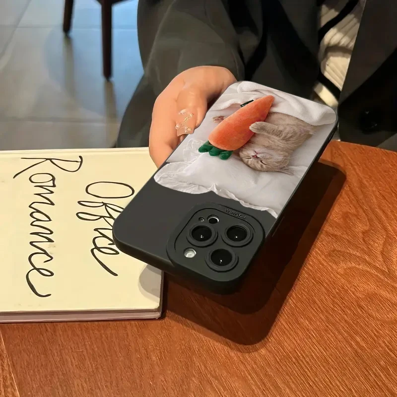 Funda de teléfono de silicona con diseño de gato para Samsung Galaxy A14 A34 A54 A33 A53 A32 A52s A72 A55 S23 Ultra S22 Plus S21 FE, funda suave - imagen 4