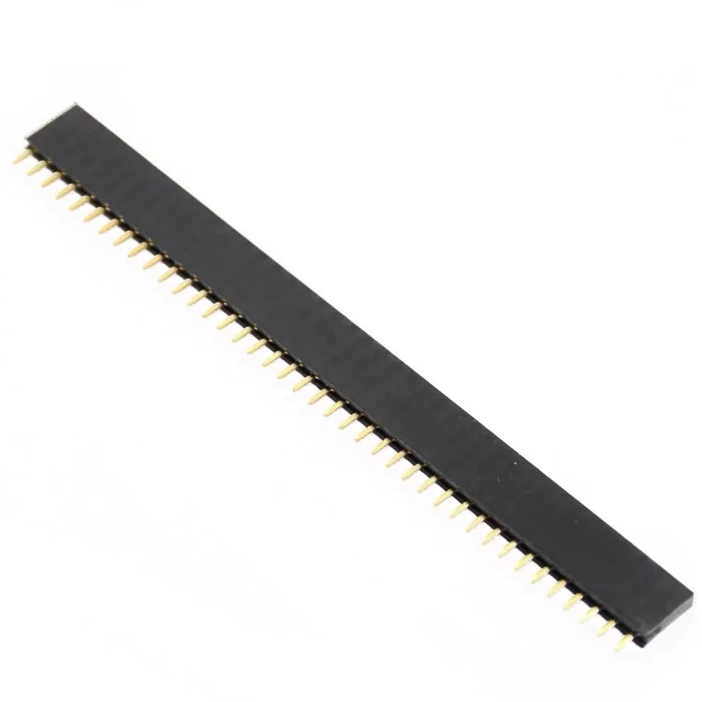 10 Uds 1x40Pin 2,54mm paso de una sola fila hembra PCB placa de enchufe conector de cabezal de Pin macho para Arduino - imagen 4