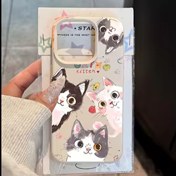 Funda Antigolpes iPhone con Diseño Gato Animado – Silicona Suave