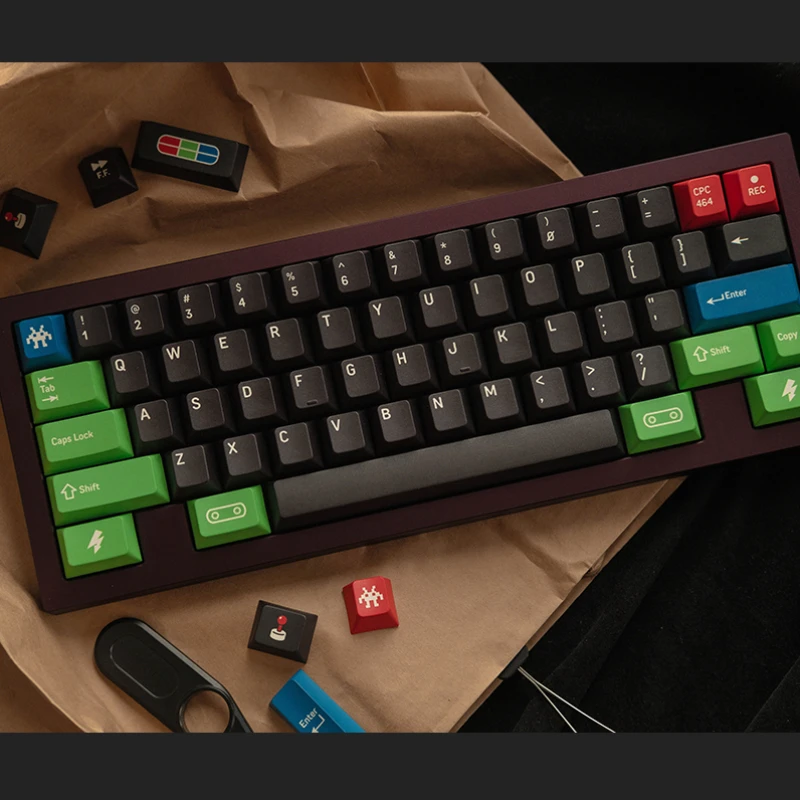 Teclado mecánico personalizado de Metal CNC, tapa de tecla Original de 1,5mm PBT, sublimación, perfil de cereza, sensación sedosa, negro - imagen 5